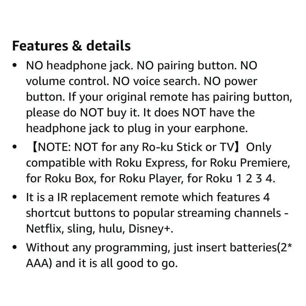 Universal Remote Control for Roku‎ 1234 Express Premiere Box Player Not Stick/TV